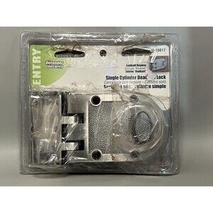 Defender Security Single Cylinder Deadlock U-10817 Satin Nickel Kwikset Keyway